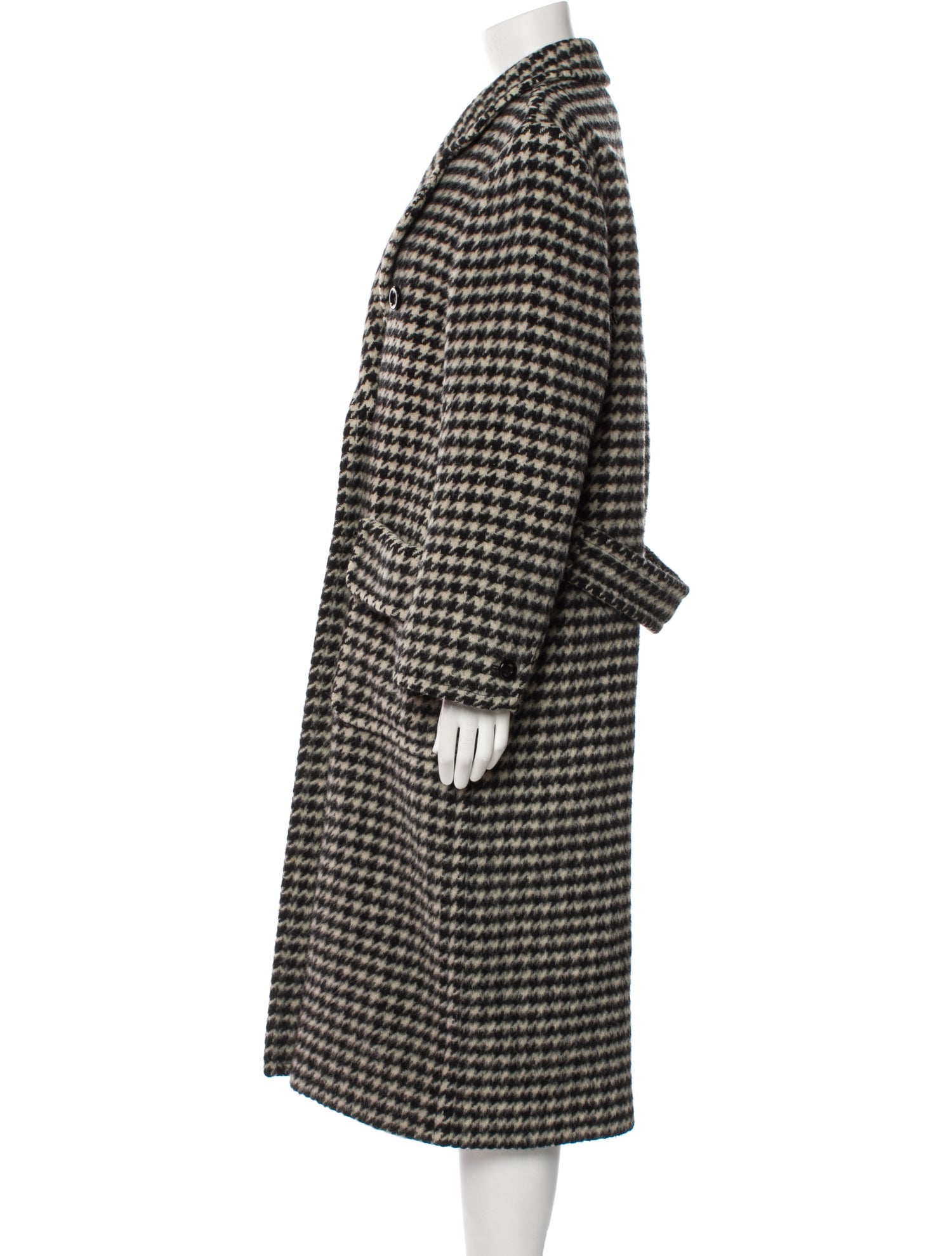 Yves Saint Laurent Plaid Print Peacoat