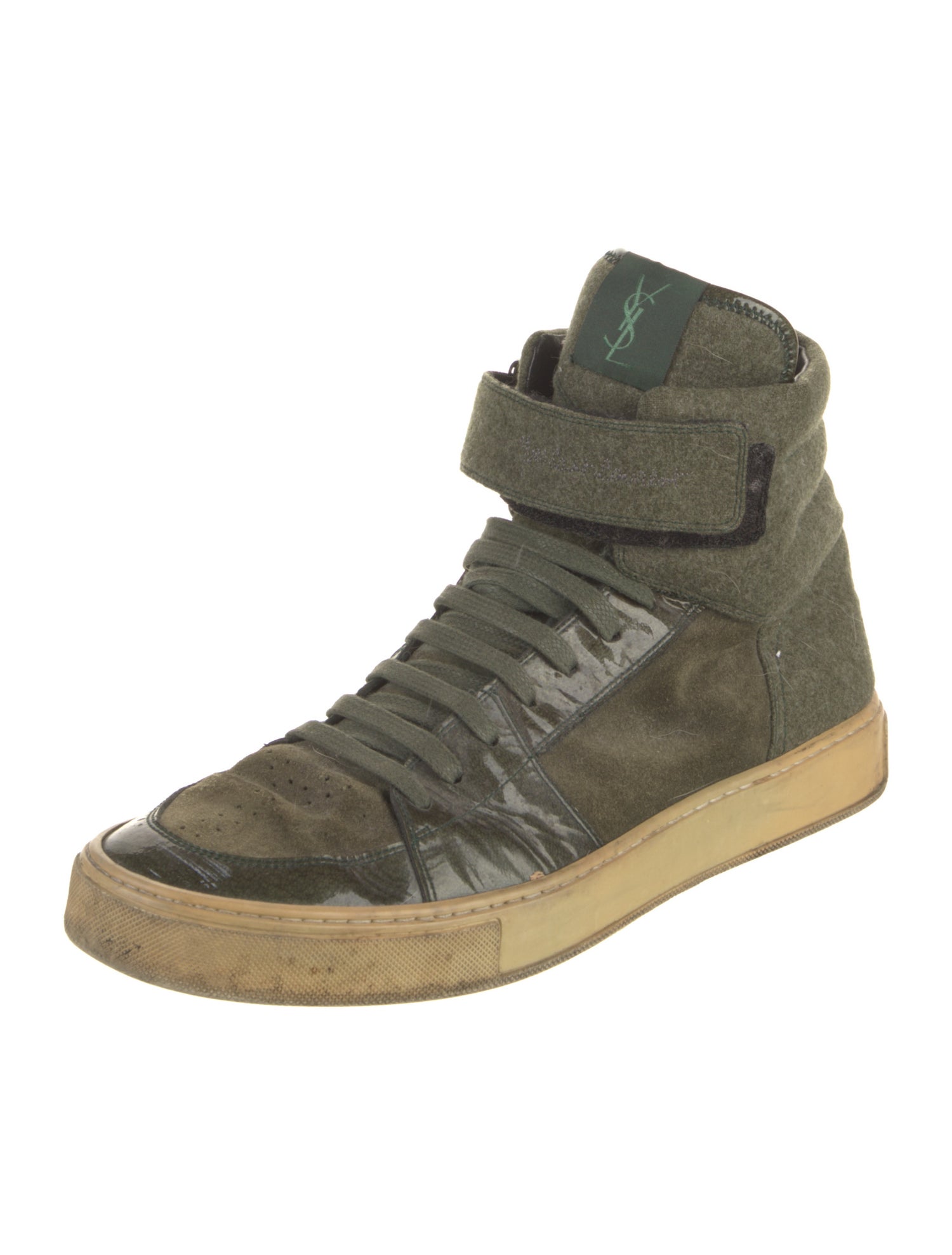 Yves Saint Laurent Leather high trainers Green Sneakers