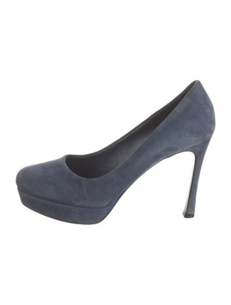 Yves Saint Laurent Suede Leather Trim Embellishment Pumps