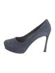 Yves Saint Laurent Suede Leather Trim Embellishment Pumps