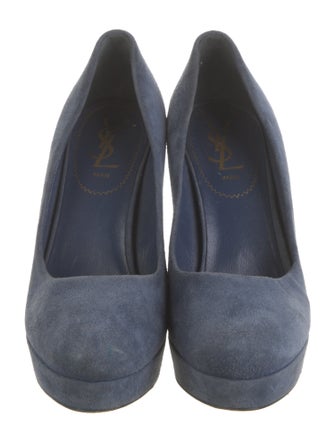 Yves Saint Laurent Suede Leather Trim Embellishment Pumps