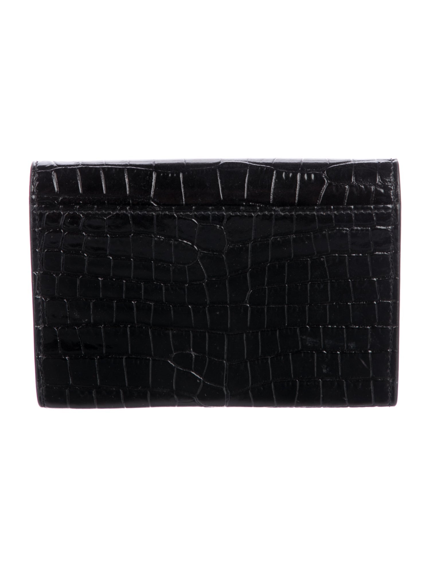Yves Saint Laurent Monogram Envelope Embossed Leather Compact Wallet