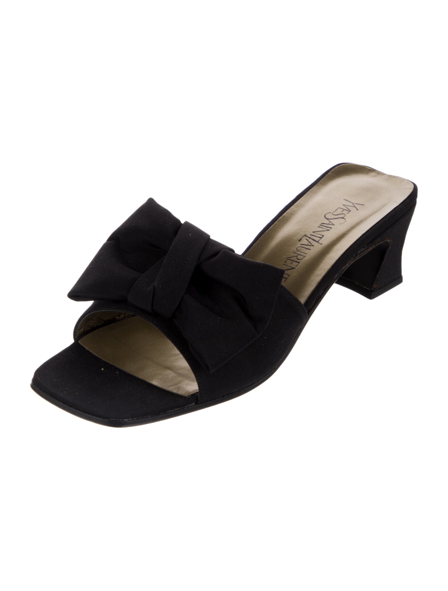 Yves Saint Laurent Canvas Bow Accents Slides
