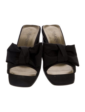 Yves Saint Laurent Canvas Bow Accents Slides
