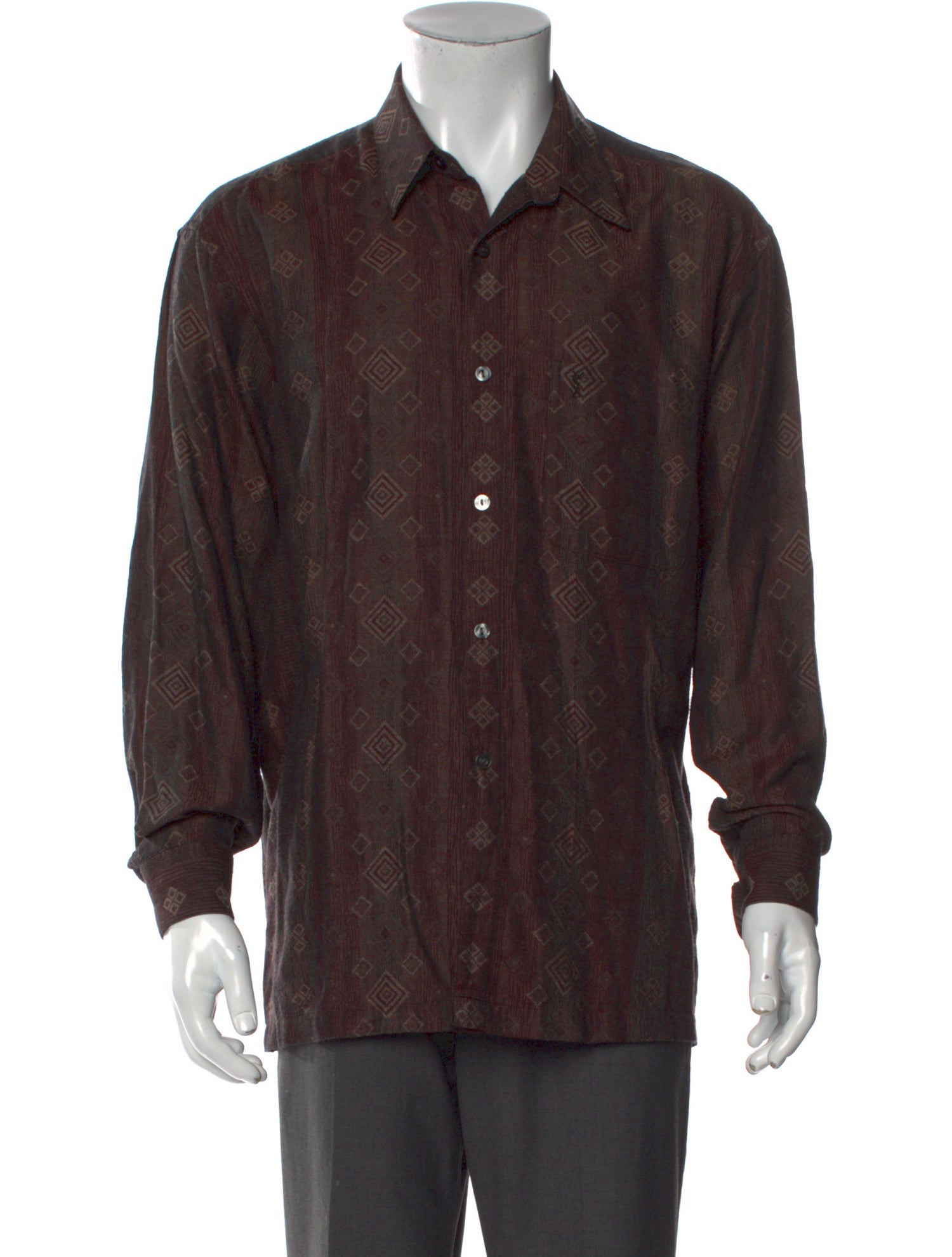 Yves Saint Laurent Printed Long Sleeve Shirt