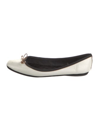 Yves Saint Laurent Leather Bow Accents Ballet Flats