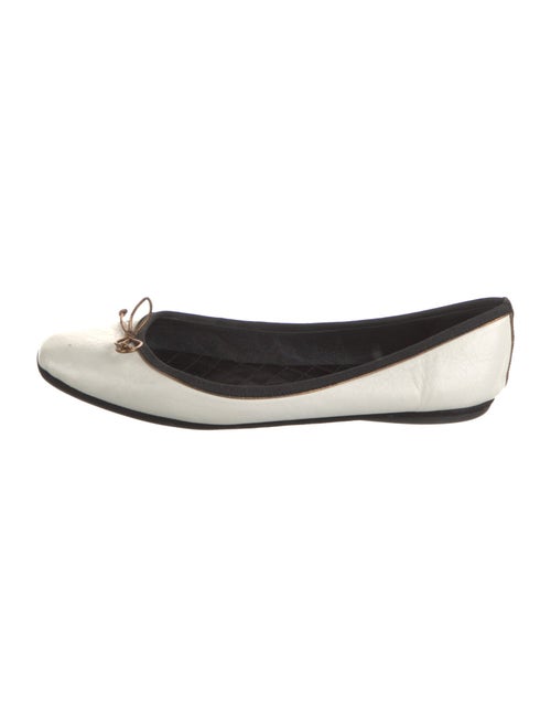 Yves Saint Laurent Leather Bow Accents Ballet Flats