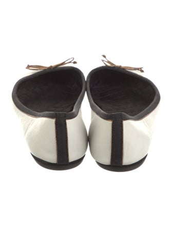 Yves Saint Laurent Leather Bow Accents Ballet Flats
