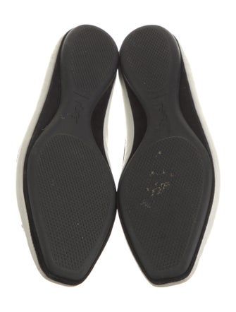 Yves Saint Laurent Leather Bow Accents Ballet Flats
