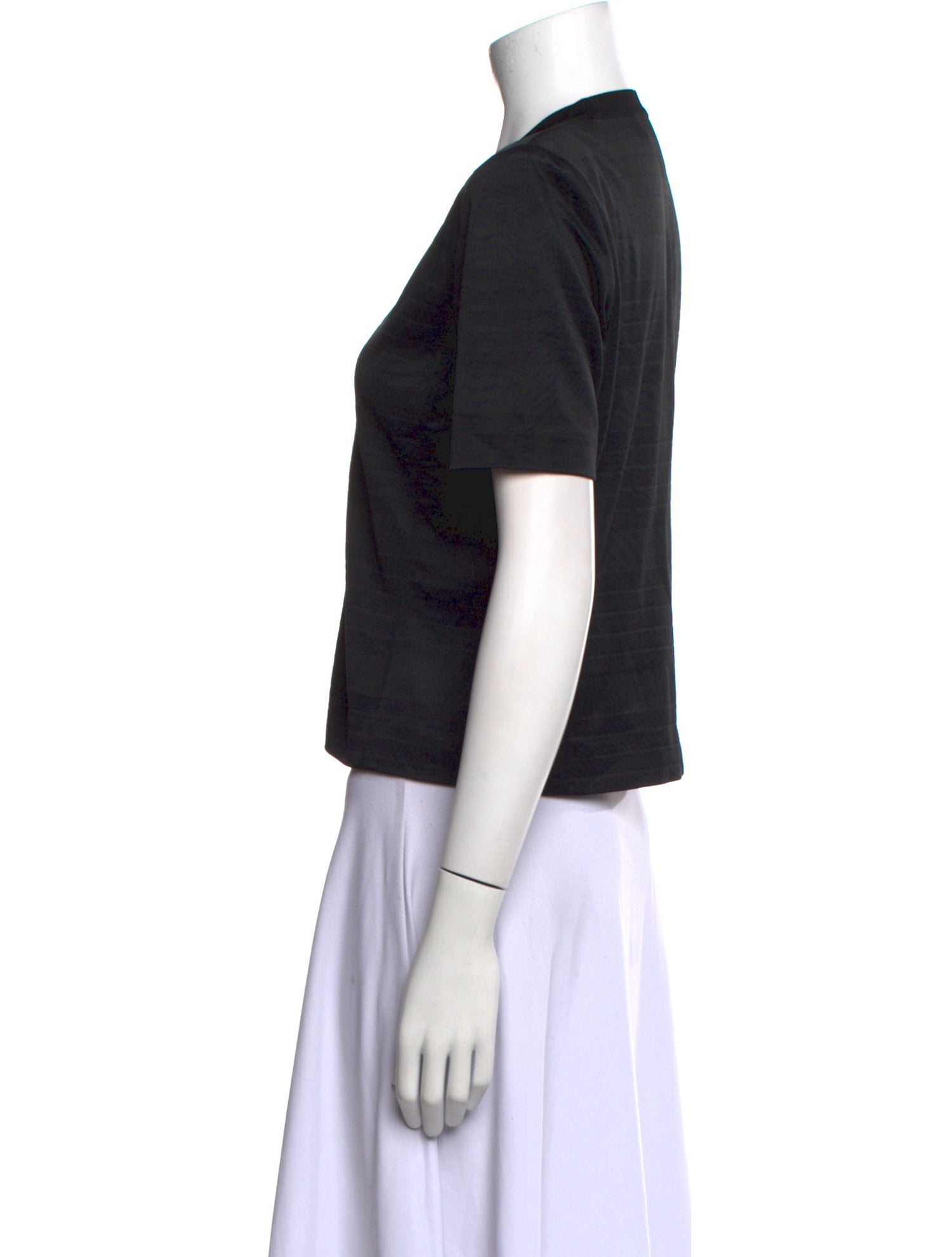 Yves Saint Laurent V-Neck Short Sleeve Crop Top