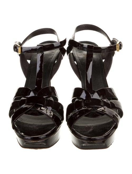Saint Laurent Patent Leather T-Strap Sandals