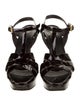 Saint Laurent Patent Leather T-Strap Sandals