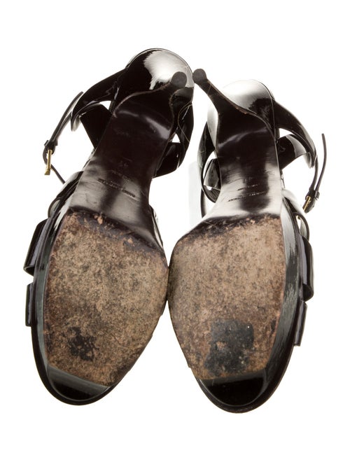 Saint Laurent Patent Leather T-Strap Sandals