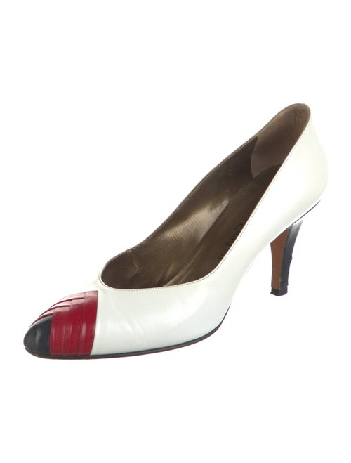 Yves Saint Laurent Leather Colorblock Pattern Pumps