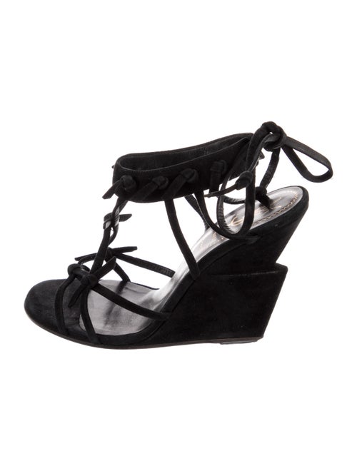 Yves Saint Laurent Suede T-Strap Sandals
