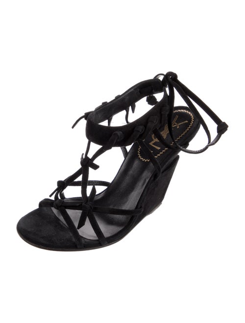 Yves Saint Laurent Suede T-Strap Sandals