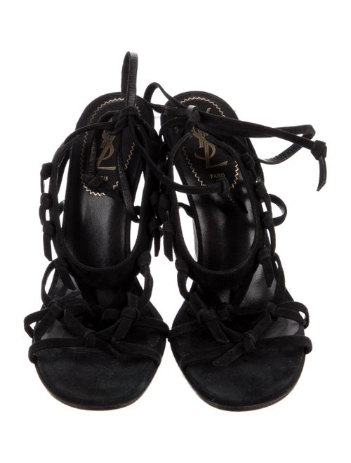 Yves Saint Laurent Suede T-Strap Sandals