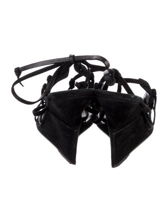 Yves Saint Laurent Suede T-Strap Sandals