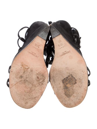 Yves Saint Laurent Suede T-Strap Sandals