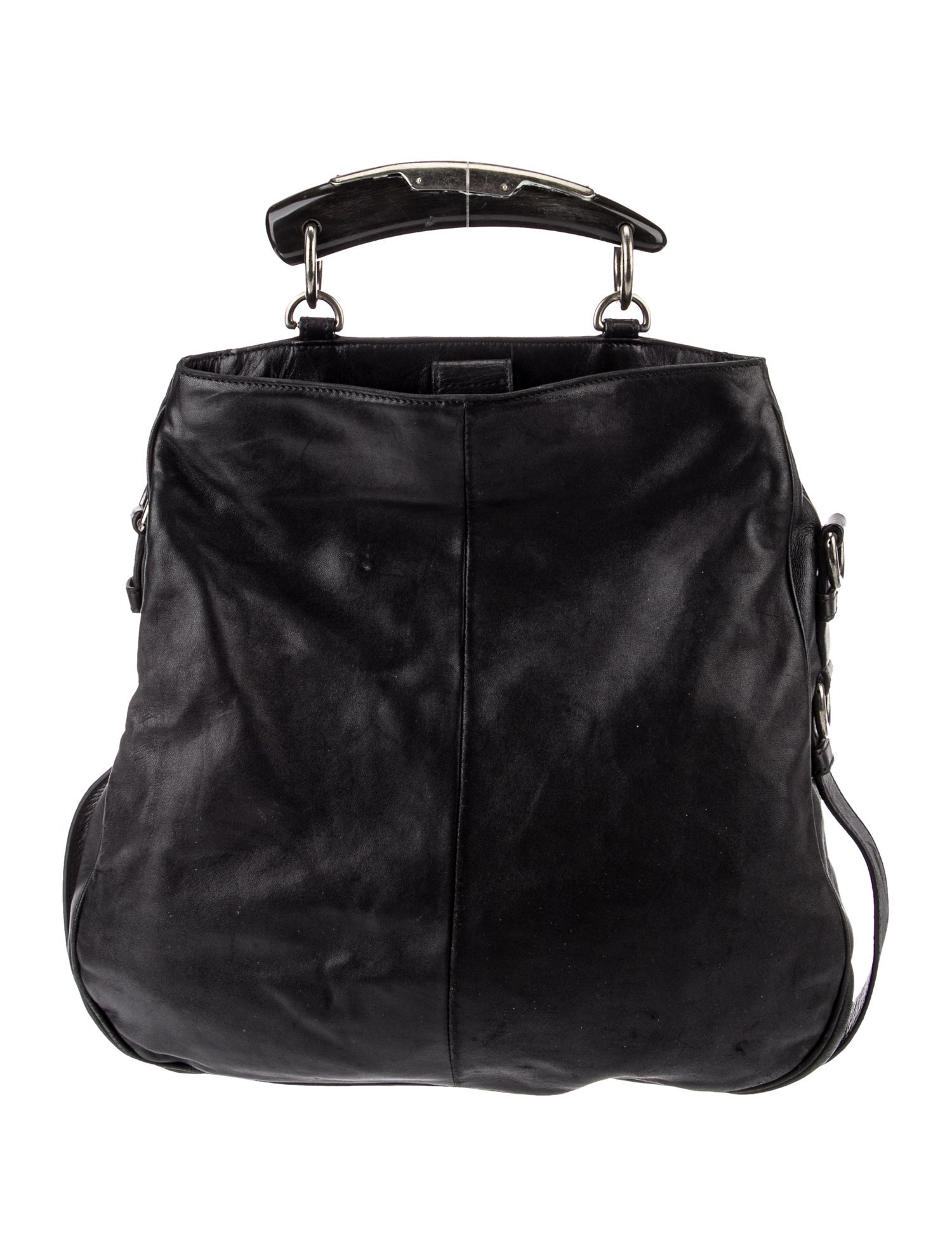 【Yves Saint Laurent】Leather Shoulder Bag Yves Saint Laurent YSL Logo Stitch Leather Shoulder bag