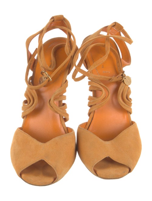 Yves Saint Laurent Rive Gauche Suede Cutout Accent Gladiator Sandals