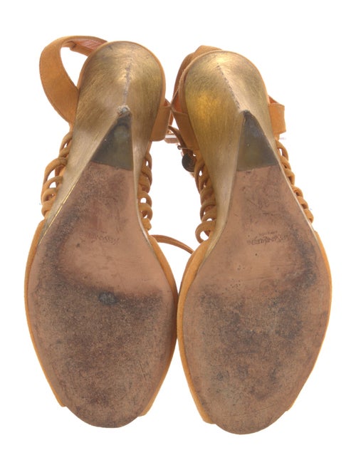 Yves Saint Laurent Rive Gauche Suede Cutout Accent Gladiator Sandals