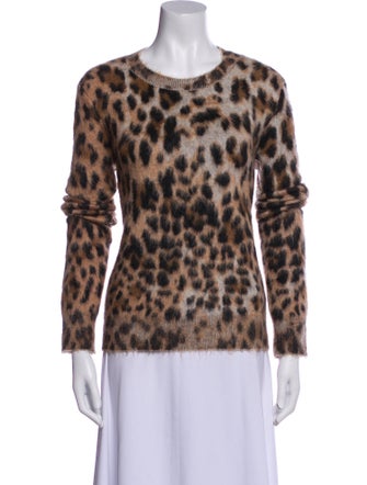 Yves Saint Laurent Mohair Animal Print Sweater
