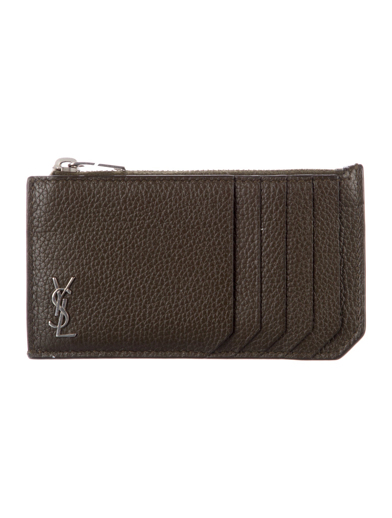 Yves Saint Laurent Zip Card Holder Leather Card Holder