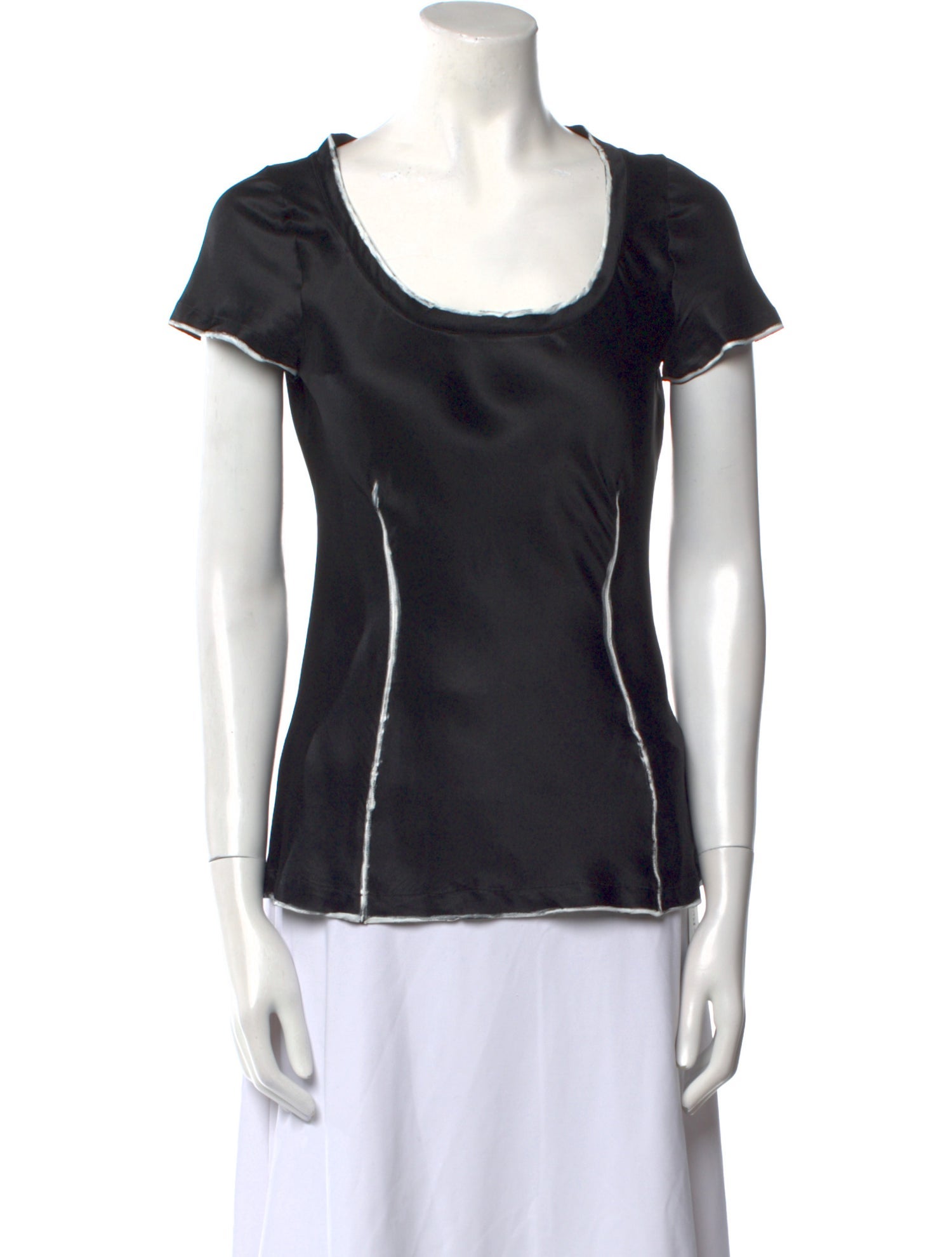 Yves Saint Laurent Silk Scoop Neck T-Shirt