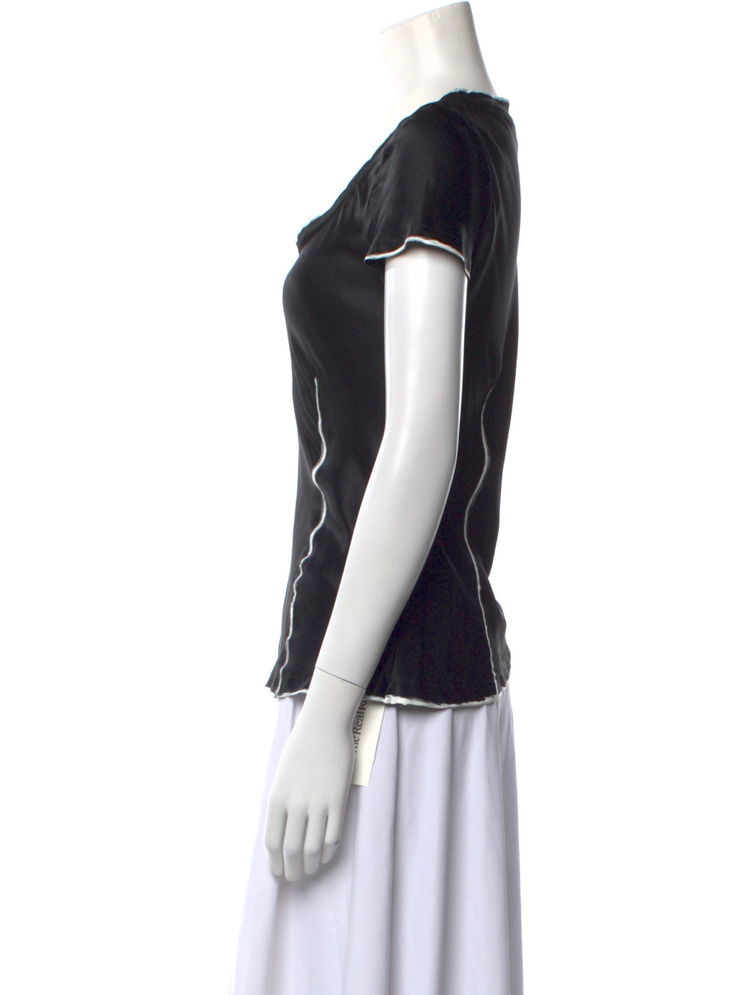 Yves Saint Laurent Silk Scoop Neck T-Shirt