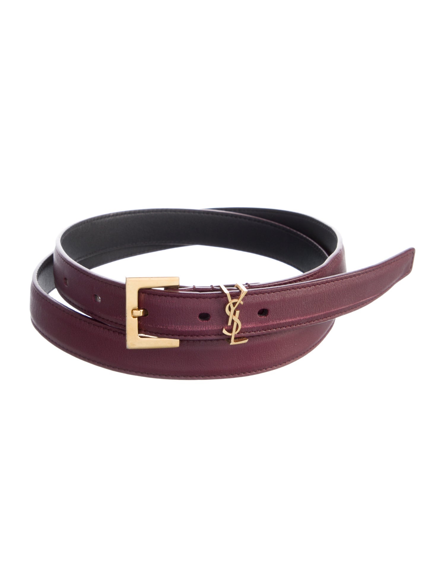Yves Saint Laurent Skinny Leather Waist Belt