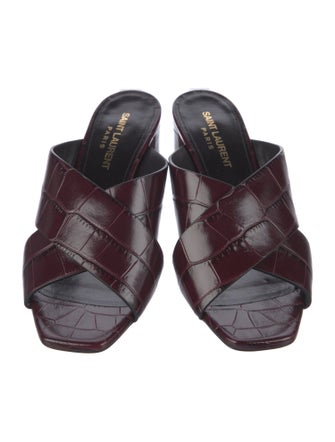 Yves Saint Laurent Leather Slides