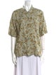 Yves Saint Laurent Printed Short Sleeve Button-Up Top