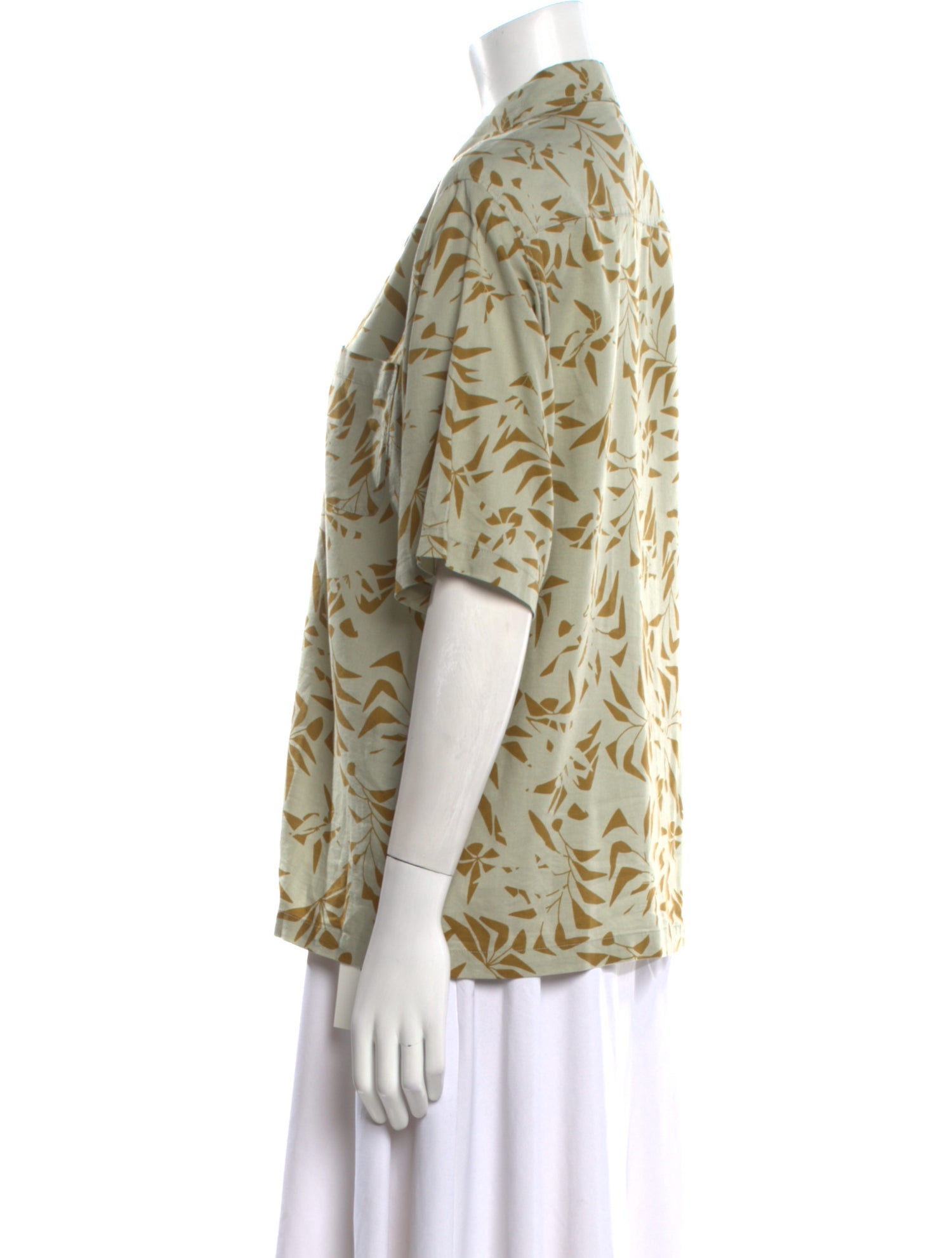 Yves Saint Laurent Printed Short Sleeve Button-Up Top