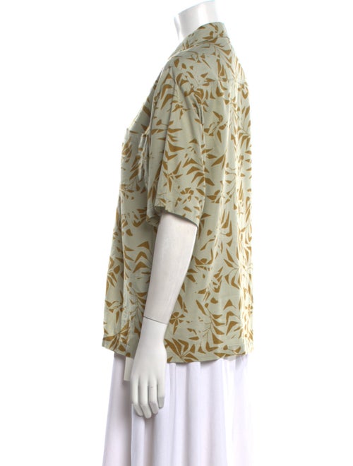 Yves Saint Laurent Printed Short Sleeve Button-Up Top
