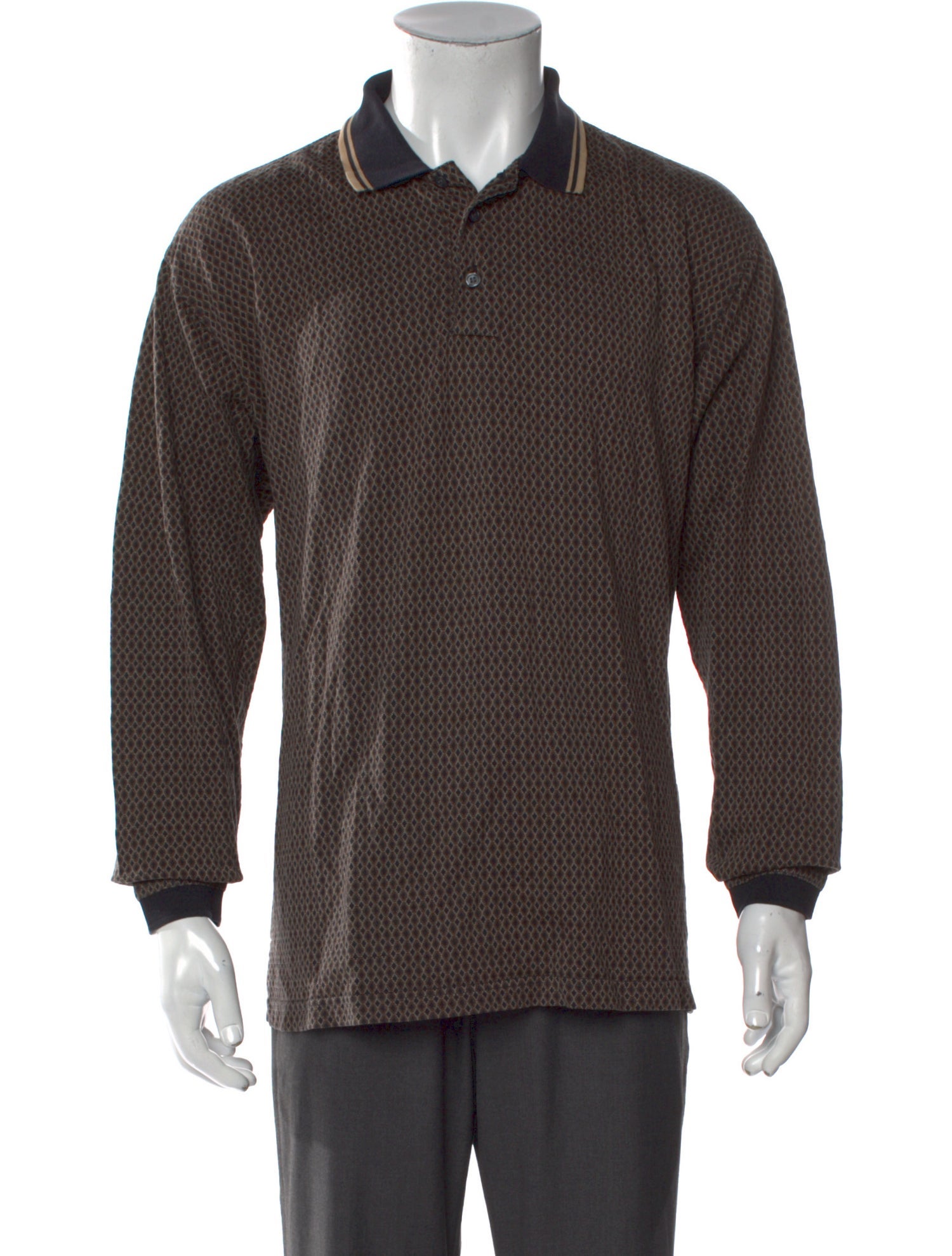 Yves Saint Laurent Collar Long Sleeve Polo Shirt