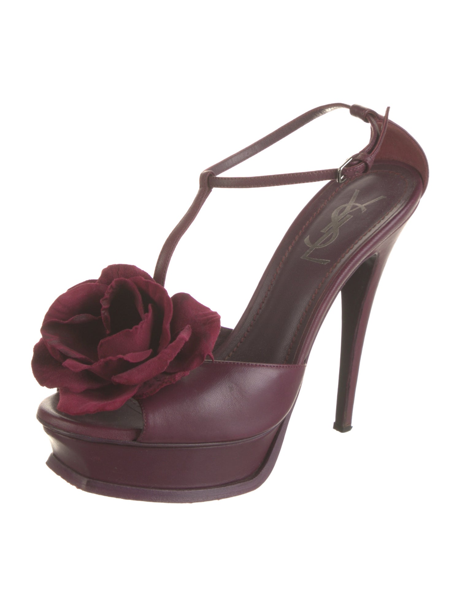 Yves Saint Laurent Leather T-Strap Sandals