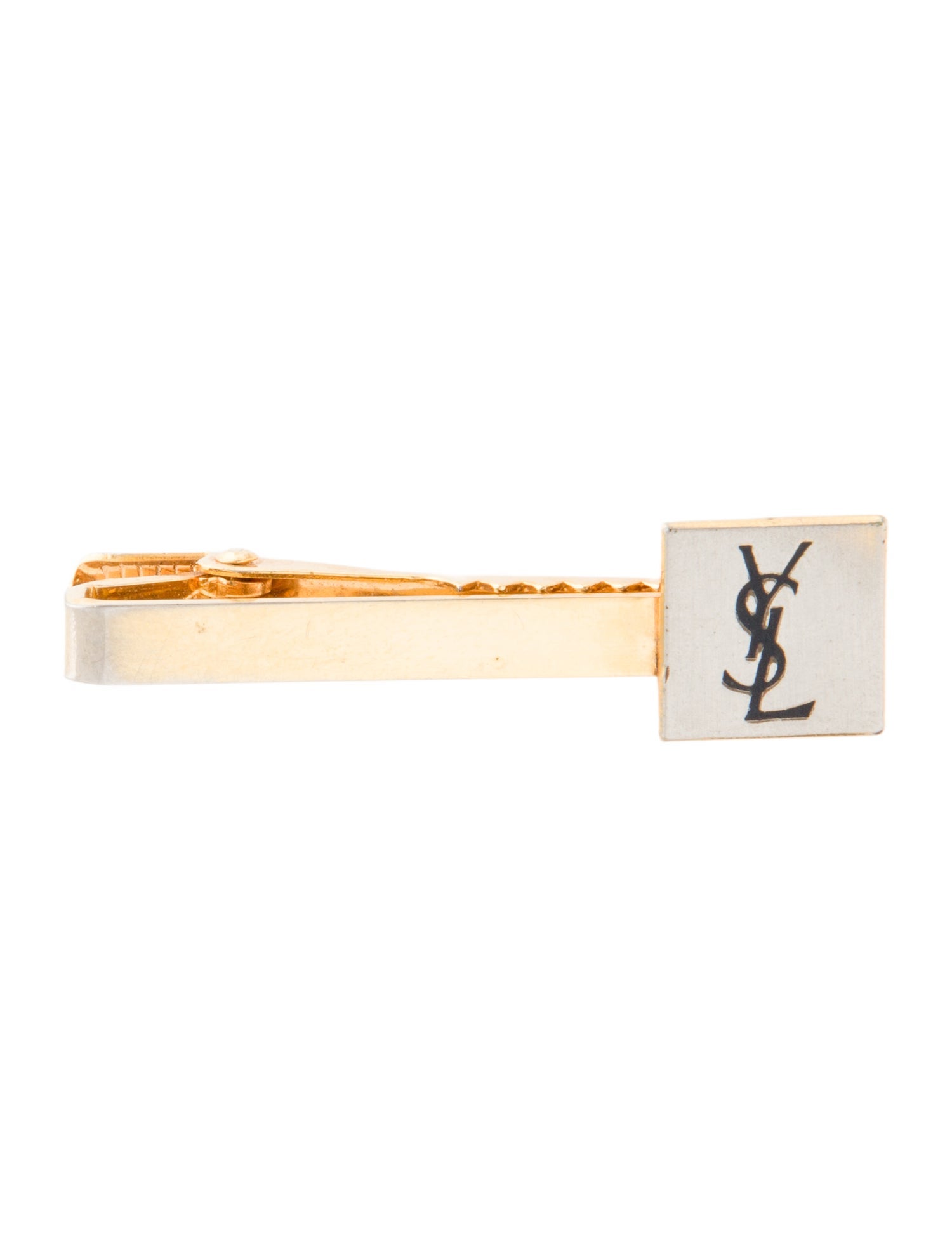 Yves Saint Laurent Vintage Logo in Square Tie Clip