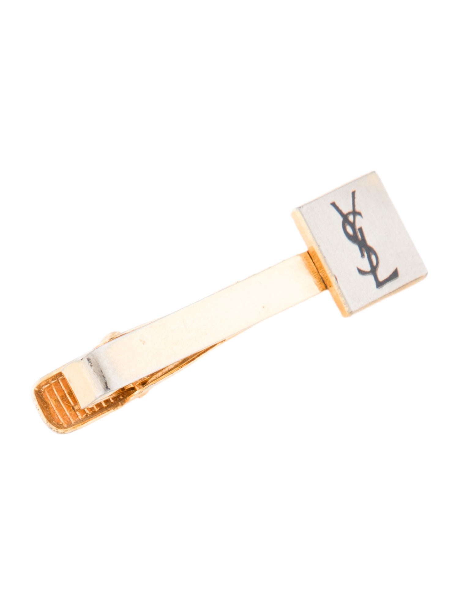 Yves Saint Laurent Vintage Logo in Square Tie Clip