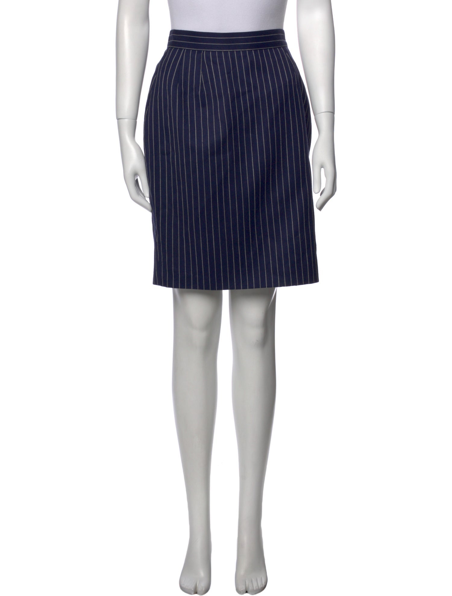 Yves Saint Laurent Striped Knee-Length Skirt