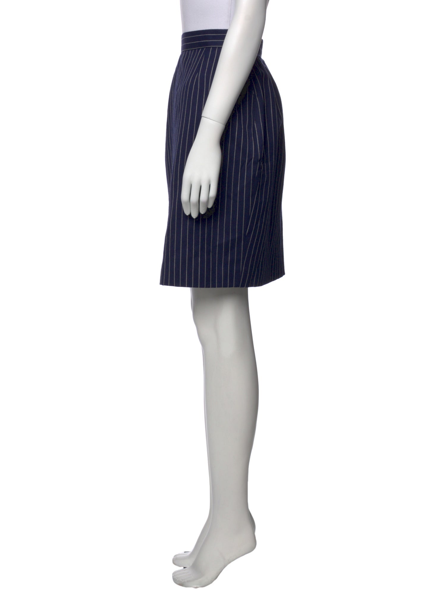 Yves Saint Laurent Striped Knee-Length Skirt