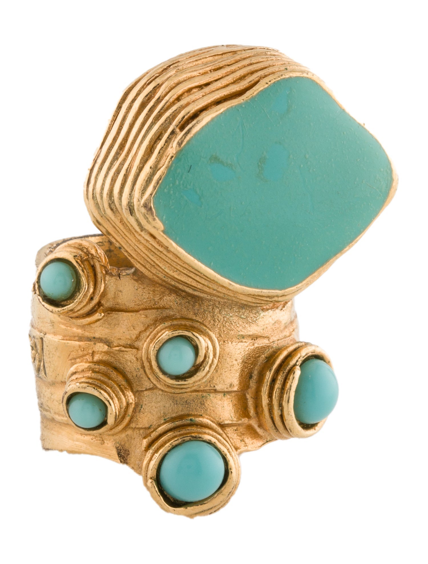 Yves Saint Laurent Enamel & Resin Arty Cocktail Ring