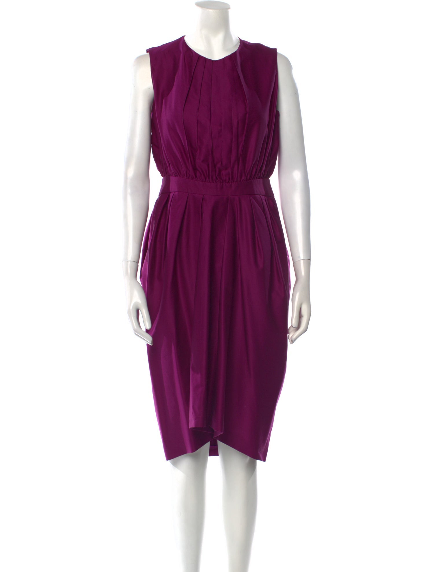 Yves Saint Laurent Crew Neck Midi Length Dress
