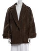 Yves Saint Laurent Wool Houndstooth Print Coat