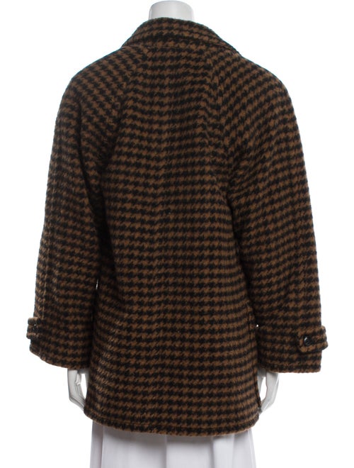 Yves Saint Laurent Wool Houndstooth Print Coat