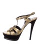 Yves Saint Laurent Leather T-Strap Sandals
