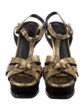 Yves Saint Laurent Leather T-Strap Sandals