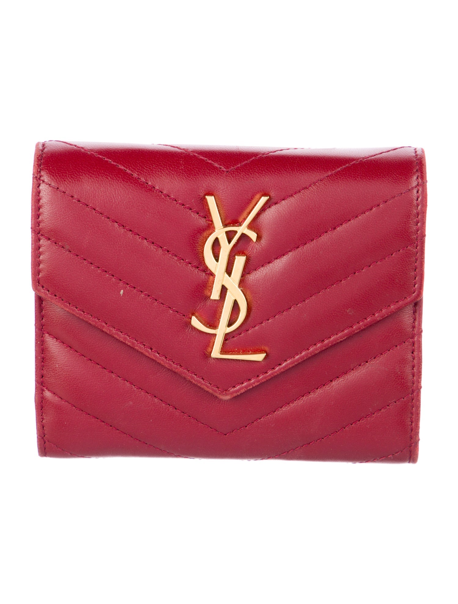 Yves Saint Laurent Leather Compact Wallet