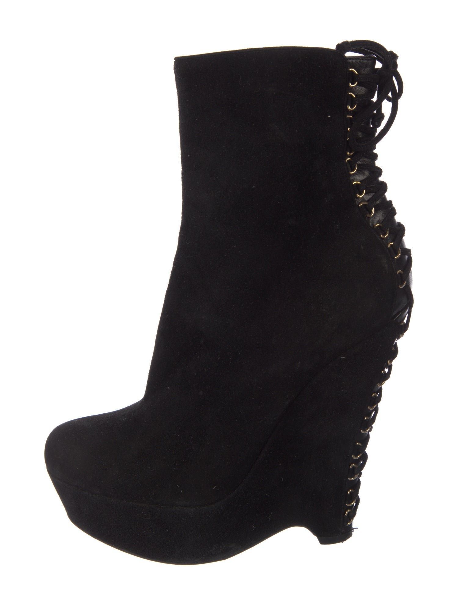 Yves Saint Laurent Suede Lace-Up Boots