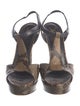 Yves Saint Laurent Snakeskin Animal Print T-Strap Sandals